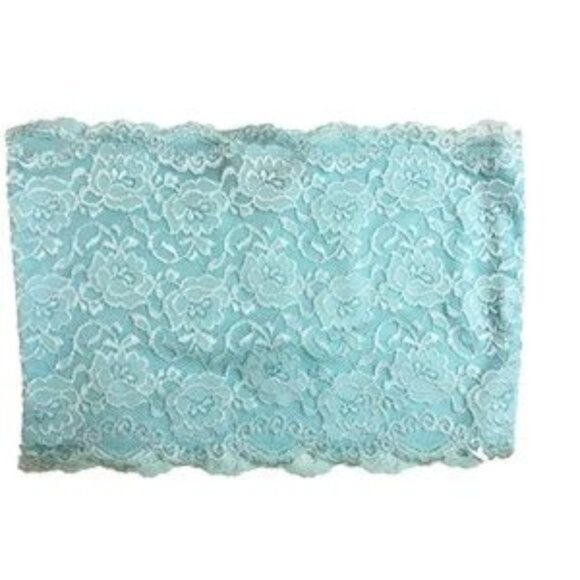 Bozzolo Floral Lace Bandeau Bundle - Blue & Light Mint Sheer Scalloped Trim - Picture 2 of 6